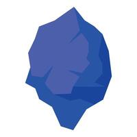 Blue geometric shape resembling rock formation on white background vector