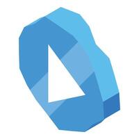 Blue play button icon showing concept of multimedia playback vector