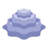Abstract shape forming a mountain with a wavy texture vector