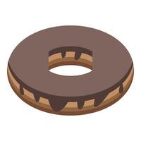 Chocolate doughnut dripping with icing on white background vector