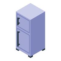 Modern double door refrigerator standing in isometric view vector