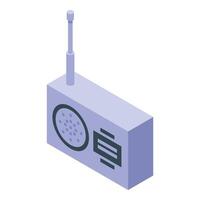 Isometric radio receiver broadcasting news and music program vector