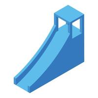 Blue slide standing out from white background in isometric view vector