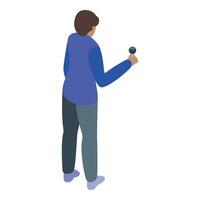 Journalist is holding a microphone, conducting an interview vector