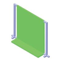 Green screen background for streaming or photo shooting isometric view vector