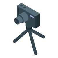 Modern digital camera recording on tripod isometric view vector