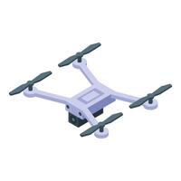 Modern drone flying with camera for video recording vector