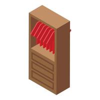 Wooden office file cabinet with open top shelf organizing documents vector