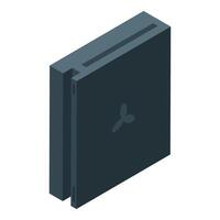 Modern gaming console standing vertically isometric view vector