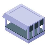 Bus stop with roof isometric icon showing public transport vector