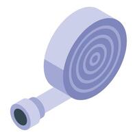 Modern fire hose showing isometrically with nozzle for firefighting vector