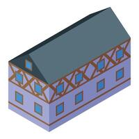 Traditional bavarian house with exposed wooden beams is showing typical architecture vector
