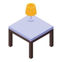 Square table lamp standing on top isometric icon vector