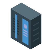 Data center server providing cloud computing services isometric view vector