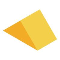 Piece of triangular yellow cheese with realistic texture vector