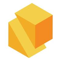Yellow cube forming abstract geometric shape vector