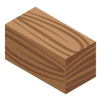 Solid wooden block showing natural wood grain vector