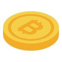 Golden bitcoin showing concept of cryptocurrency investment vector
