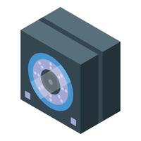 Modern security camera recording, isometric surveillance system vector