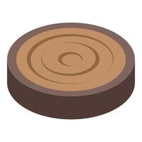 Tree trunk showing growth rings isometric view vector
