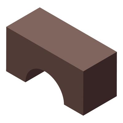 Brown arch bridge element for isometric landscape design