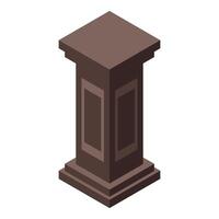 Ancient column standing tall in isometric view vector