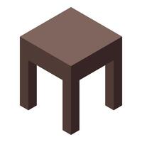 Brown stool isometric object representing furniture for sitting vector