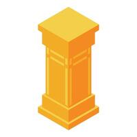 Golden column standing tall representing strength and support vector