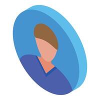 Young man wearing blue t shirt isometric icon representing user profile vector
