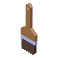 Paint brush isometric view showing wooden handle and bristles vector