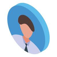 Office worker avatar icon showing businessman in round frame vector