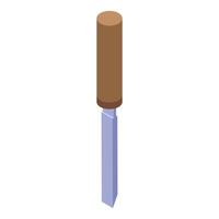 Wood chisel with wooden handle for carpentry works vector