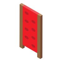 Climbing wall for children physical activity isometric icon vector