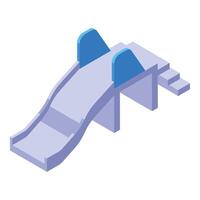 Playground slide with blue details isometric view vector