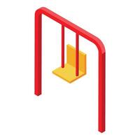 Empty swing set standing on a playground vector