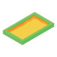 Empty sandbox with green border for children playing on summer day vector