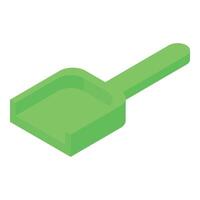 Green scoop isometric style for sandpit playing at the beach vector