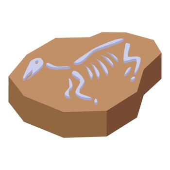 Dinosaur fossil showing skeleton imprinted in stone vector