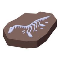 Paleontologist researching dinosaur fossil skeleton imprint vector