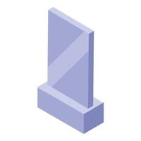 Blank tombstone standing for memory of deceased person vector