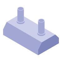 Modern factory building with two chimneys isometric illustration vector