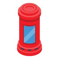Red mailbox standing on street corner for sending mail vector