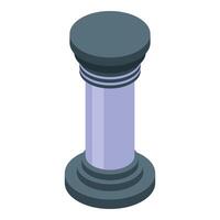 Ancient greek column standing tall in isometric view vector
