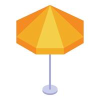 Yellow beach umbrella providing shade on a sunny day vector