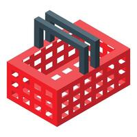 Empty shopping basket waiting for customer in a store vector