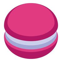 Delicious raspberry macaron showing filling vector