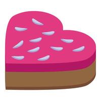 Heart shaped cake with sprinkles celebrating valentine's day vector