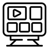 Online video platform displaying multiple videos with play button vector