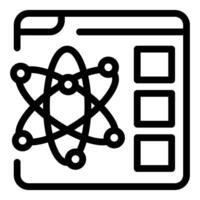 Online science education platform with atom symbol displaying vector