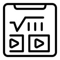 Online education icon showing tablet displaying mathematical formula and video tutorials vector